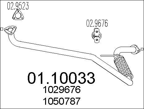 MTS 01.10033 - Exhaust Pipe autospares.lv