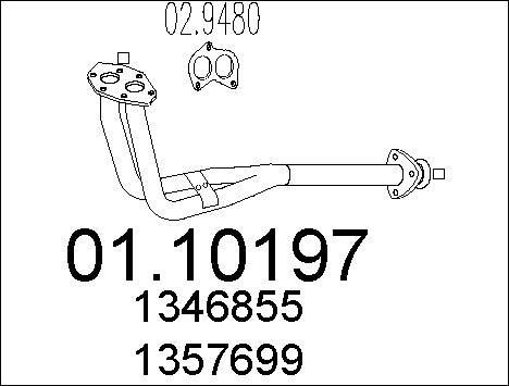 MTS 01.10197 - Exhaust Pipe autospares.lv