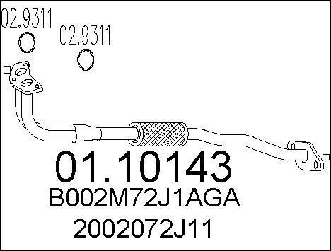 MTS 01.10143 - Exhaust Pipe autospares.lv