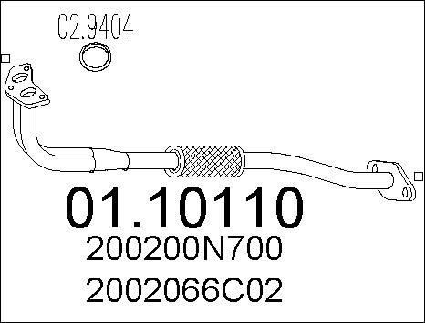 MTS 01.10110 - Exhaust Pipe autospares.lv