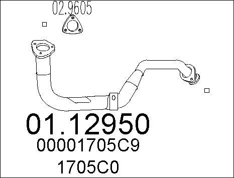 MTS 01.12950 - Exhaust Pipe autospares.lv
