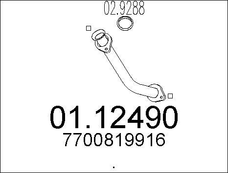 MTS 01.12490 - Exhaust Pipe autospares.lv