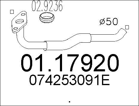 MTS 01.17920 - Exhaust Pipe autospares.lv