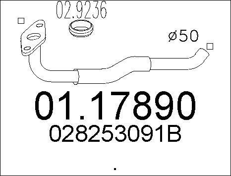 MTS 01.17890 - Exhaust Pipe autospares.lv