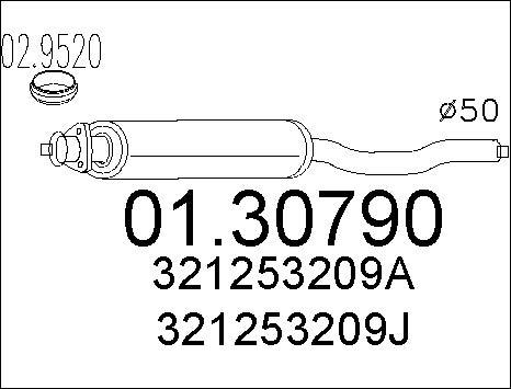MTS 01.30790 - Front Silencer autospares.lv