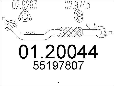 MTS 01.20044 - Exhaust Pipe autospares.lv