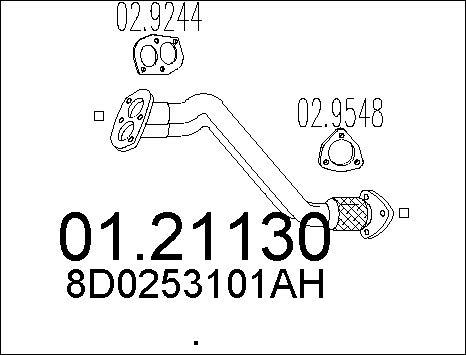 MTS 01.21130 - Exhaust Pipe autospares.lv