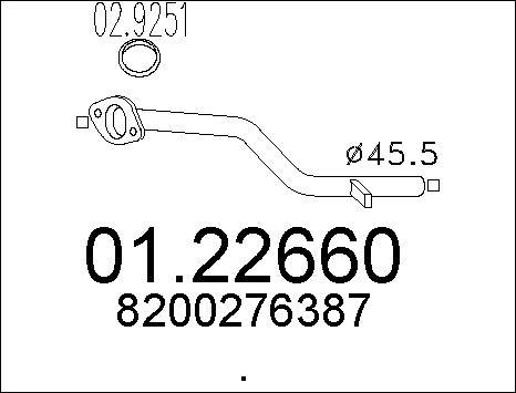 MTS 01.22660 - Exhaust Pipe autospares.lv