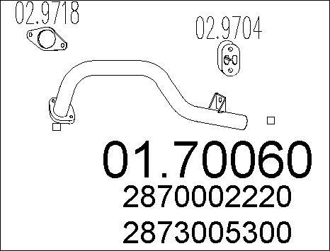 MTS 01.70060 - Exhaust Pipe autospares.lv