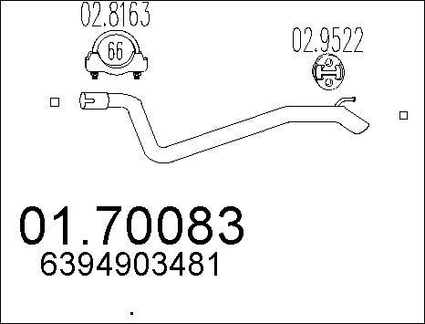 MTS 01.70083 - Exhaust Pipe autospares.lv