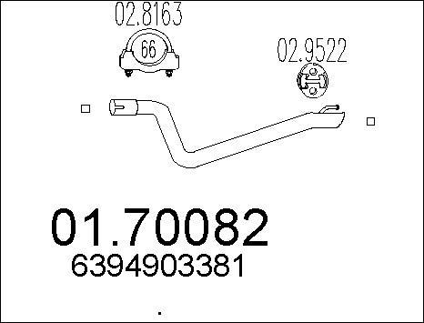 MTS 01.70082 - Exhaust Pipe autospares.lv