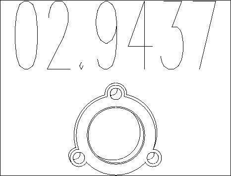 MTS 02.9437 - Gasket, exhaust pipe autospares.lv