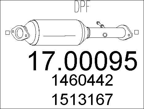 MTS 17.00095 - Soot / Particulate Filter, exhaust system autospares.lv