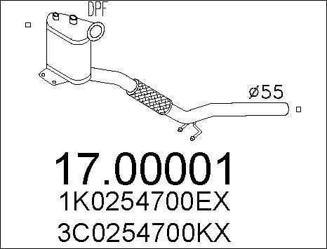 MTS 17.00001 - Soot / Particulate Filter, exhaust system autospares.lv