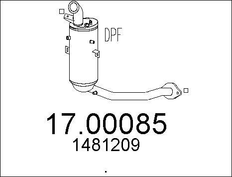 MTS 17.00085 - Soot / Particulate Filter, exhaust system autospares.lv