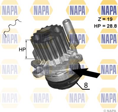 NAPA NWP1045 - Water Pump autospares.lv