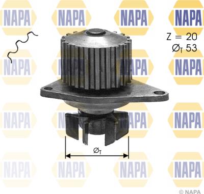 NAPA NWP1130 - Water Pump autospares.lv