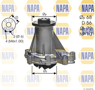 NAPA NWP1357 - Water Pump autospares.lv