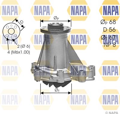 NAPA NWP1303 - Water Pump autospares.lv