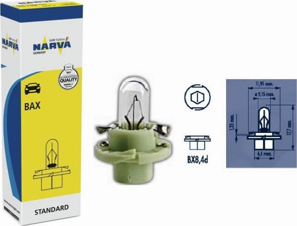 Narva 170543000 - Bulb, instrument lighting autospares.lv
