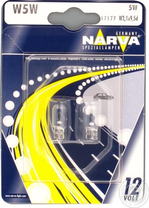 Narva 17177B2 - Bulb, indicator / outline lamp autospares.lv