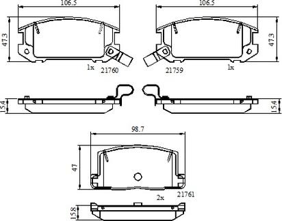 National NP3096 - Brake Pad Set, disc brake autospares.lv