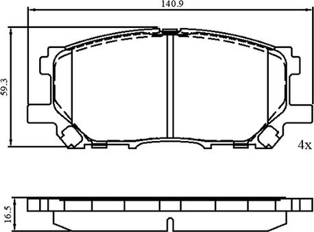 Japanparts JPA209AF - Brake Pad Set, disc brake autospares.lv