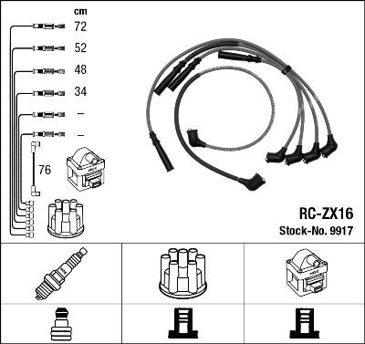 NGK 9917 - Ignition Cable Kit autospares.lv