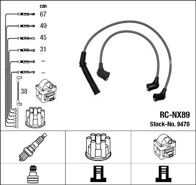 NGK 9478 - Ignition Cable Kit autospares.lv