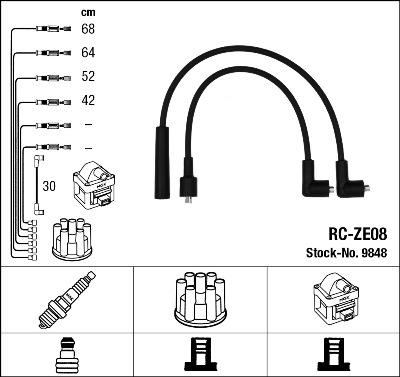 NGK 9848 - Ignition Cable Kit autospares.lv