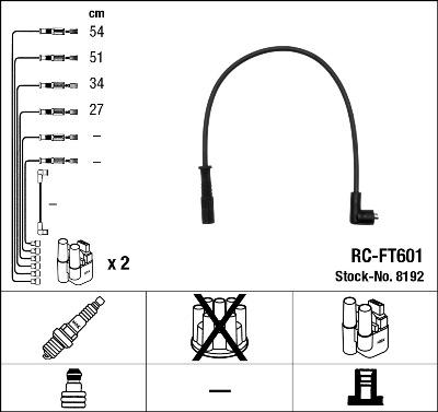 NGK 8192 - Ignition Cable Kit autospares.lv