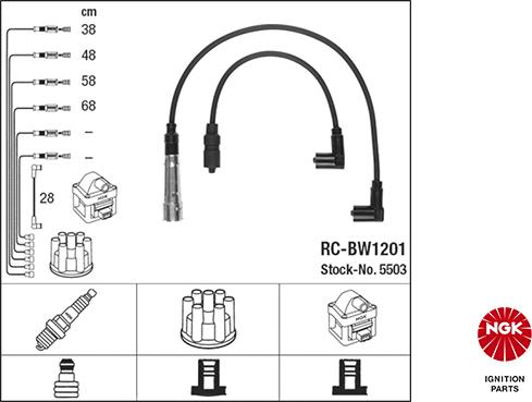 NGK 5503 - Ignition Cable Kit autospares.lv