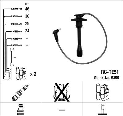 NGK 5355 - Ignition Cable Kit autospares.lv