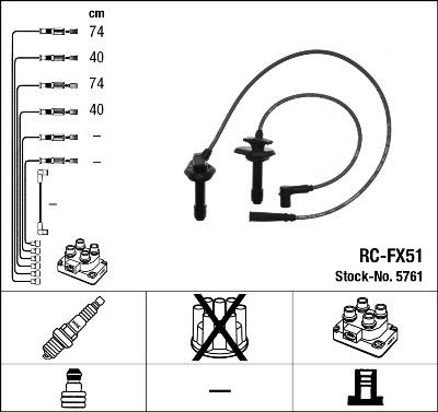 NGK 5761 - Ignition Cable Kit autospares.lv