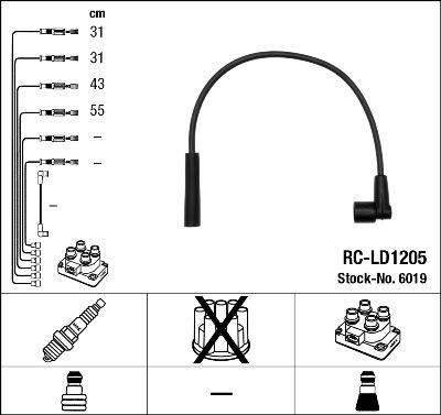 NGK 6019 - Ignition Cable Kit autospares.lv