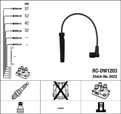 NGK 6022 - Ignition Cable Kit autospares.lv