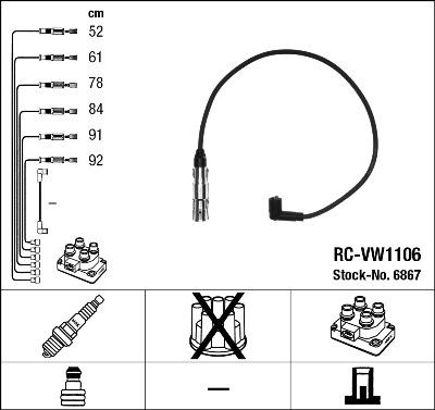 NGK 6867 - Ignition Cable Kit autospares.lv