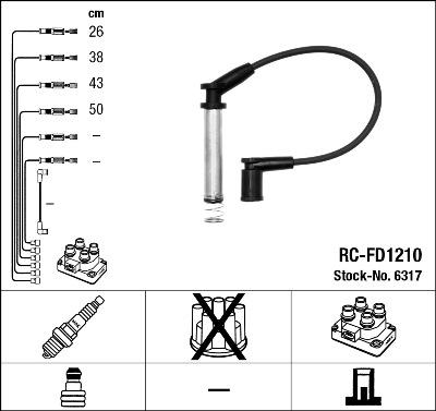 NGK 6317 - Ignition Cable Kit autospares.lv