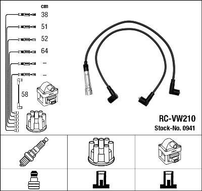 NGK 0941 - Ignition Cable Kit autospares.lv