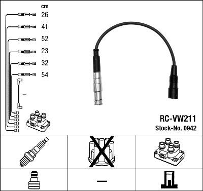 NGK 0942 - Ignition Cable Kit autospares.lv