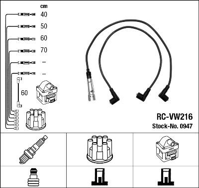 NGK 0947 - Ignition Cable Kit autospares.lv