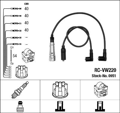 NGK 0951 - Ignition Cable Kit autospares.lv