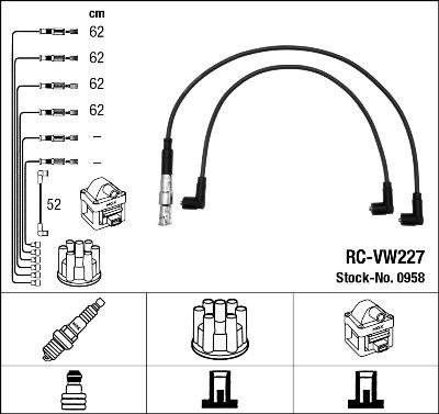 NGK 0958 - Ignition Cable Kit autospares.lv