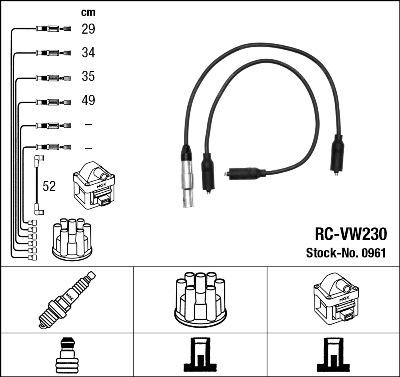 NGK 0961 - Ignition Cable Kit autospares.lv