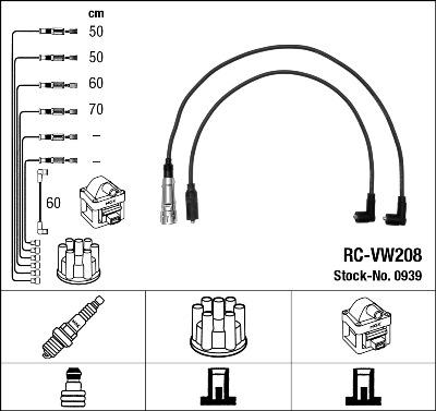 NGK 0939 - Ignition Cable Kit autospares.lv