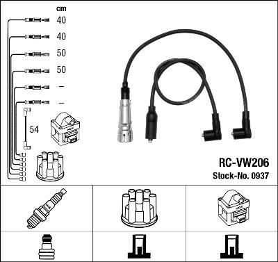 NGK 0937 - Ignition Cable Kit autospares.lv