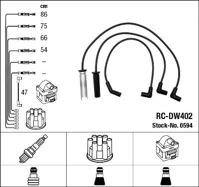NGK 0594 - Ignition Cable Kit autospares.lv