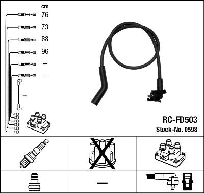 NGK 0598 - Ignition Cable Kit autospares.lv