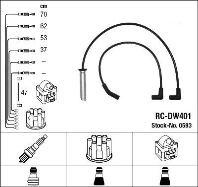 NGK 0593 - Ignition Cable Kit autospares.lv
