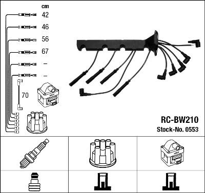 NGK 0553 - Ignition Cable Kit autospares.lv